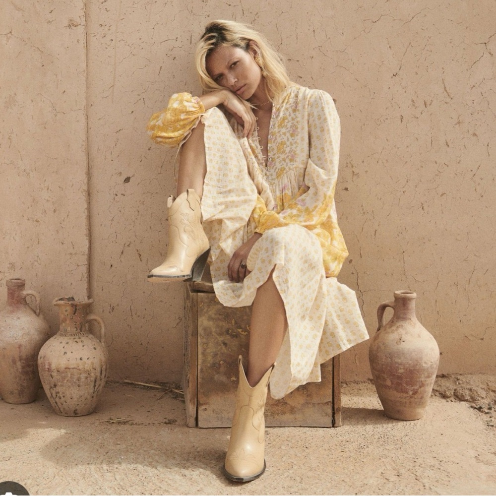 Spell Yellow Rose Boho Midi Honeysuckle Small Floral
